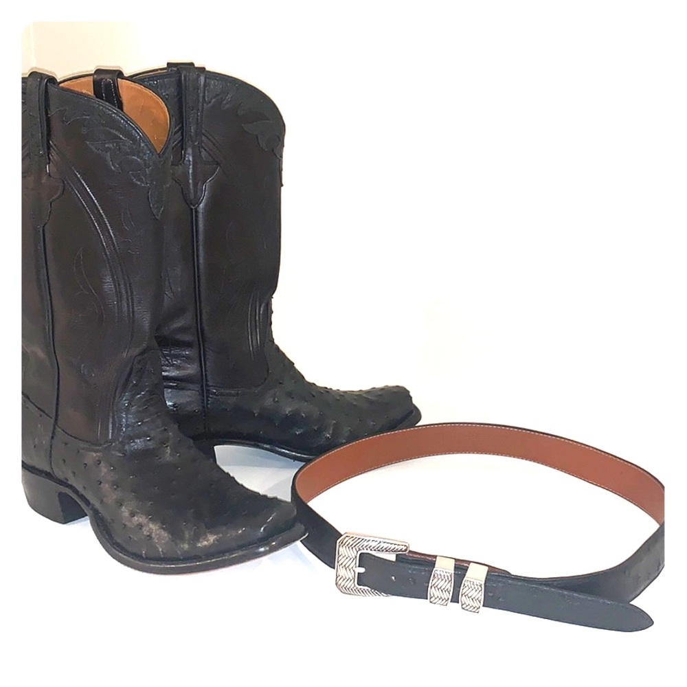 Genuine Ostrich Leather Boots/Belt by: Pinto Ranch